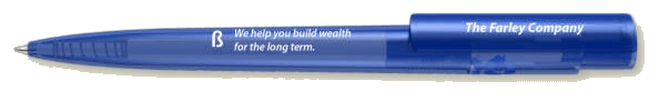 Genesis pen in Regal Blue with sample imprint