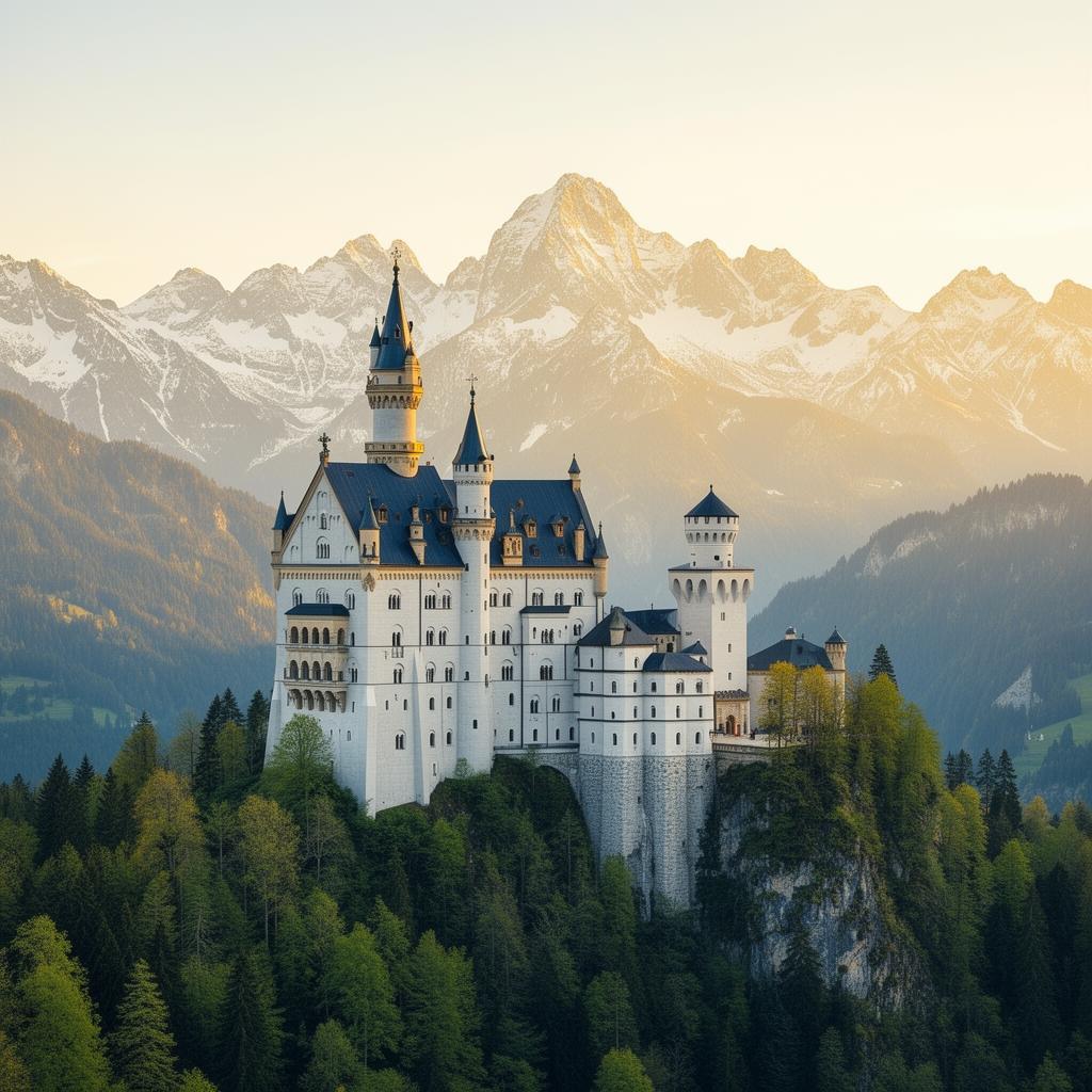 Neuschwanstein Castle in the Bavarian Alps